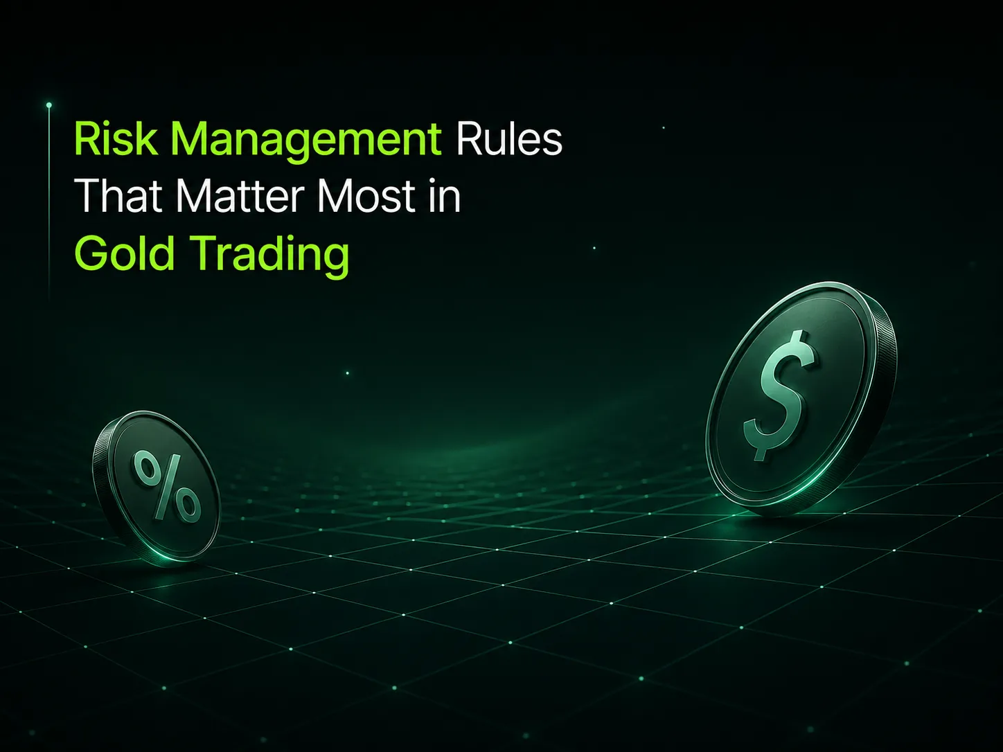 Risk management rules in gold trading with volatility control and market exposure concepts in fintech style